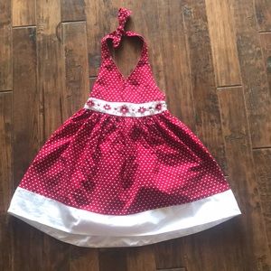 Girls Rare Editions Red and White Polka Dot Dress
